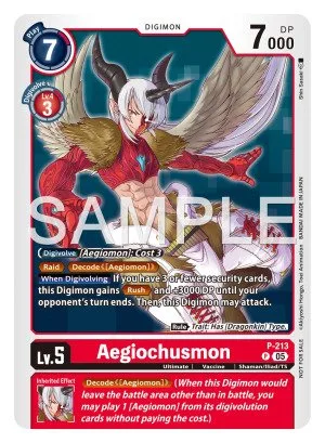 Aegiochusmon P-213 de Promo Cards